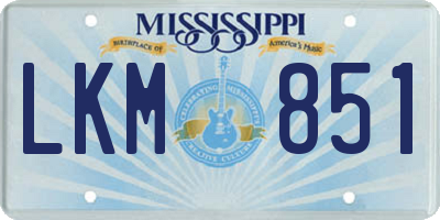 MS license plate LKM851