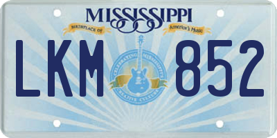 MS license plate LKM852