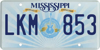MS license plate LKM853
