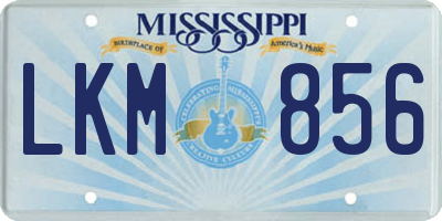 MS license plate LKM856