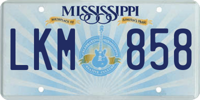 MS license plate LKM858