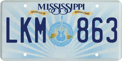 MS license plate LKM863