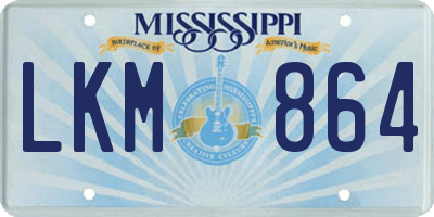 MS license plate LKM864