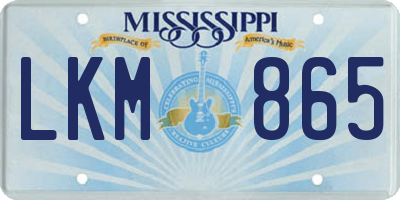 MS license plate LKM865