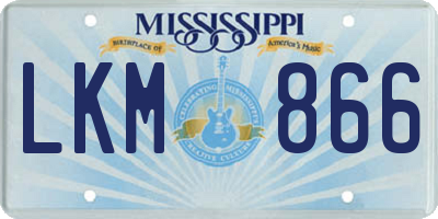 MS license plate LKM866
