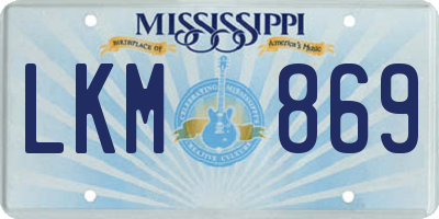 MS license plate LKM869