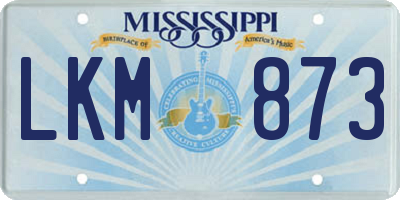 MS license plate LKM873