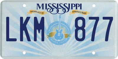 MS license plate LKM877