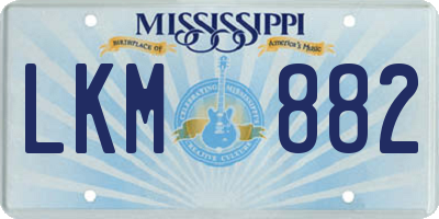 MS license plate LKM882