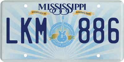 MS license plate LKM886