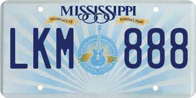 MS license plate LKM888