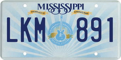 MS license plate LKM891