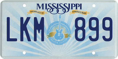 MS license plate LKM899