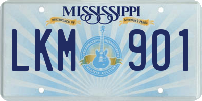 MS license plate LKM901