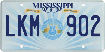 MS license plate LKM902