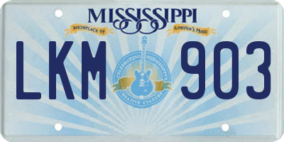 MS license plate LKM903