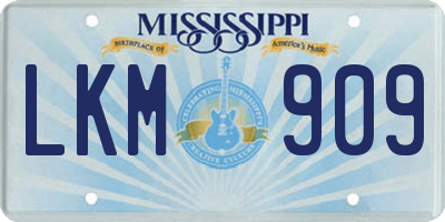 MS license plate LKM909