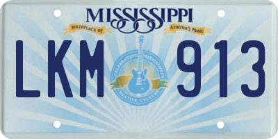 MS license plate LKM913