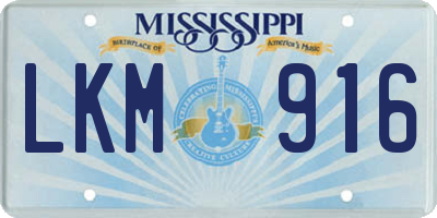 MS license plate LKM916