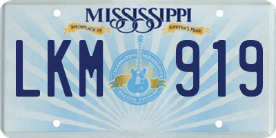 MS license plate LKM919
