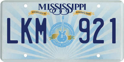 MS license plate LKM921