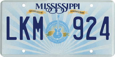 MS license plate LKM924