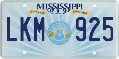 MS license plate LKM925