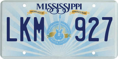 MS license plate LKM927