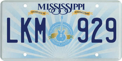 MS license plate LKM929