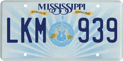MS license plate LKM939