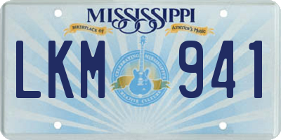 MS license plate LKM941