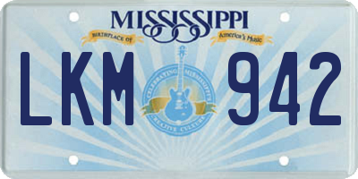 MS license plate LKM942
