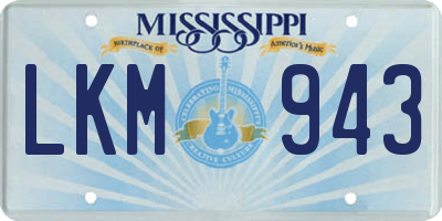 MS license plate LKM943