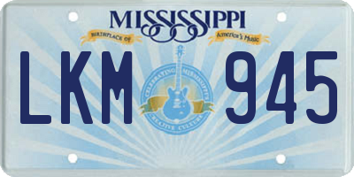 MS license plate LKM945