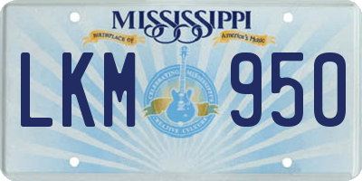 MS license plate LKM950