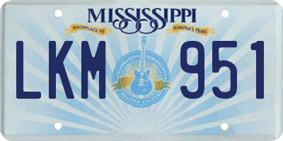 MS license plate LKM951