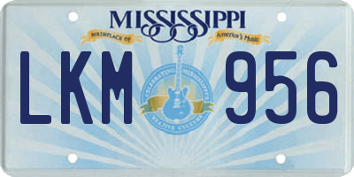 MS license plate LKM956
