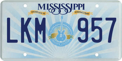 MS license plate LKM957