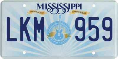 MS license plate LKM959