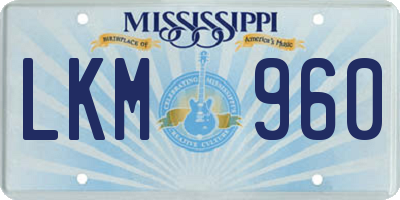 MS license plate LKM960