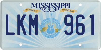 MS license plate LKM961