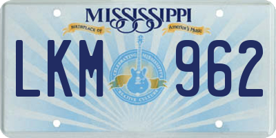 MS license plate LKM962