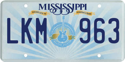 MS license plate LKM963