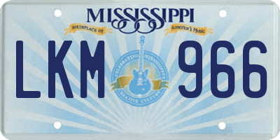 MS license plate LKM966