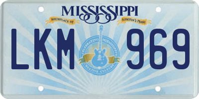 MS license plate LKM969