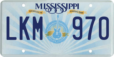 MS license plate LKM970