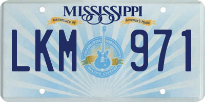 MS license plate LKM971