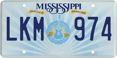 MS license plate LKM974