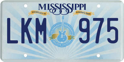 MS license plate LKM975