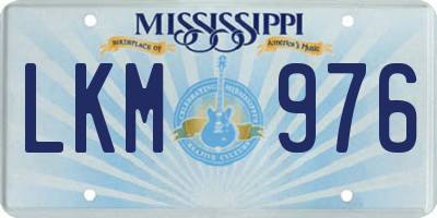 MS license plate LKM976